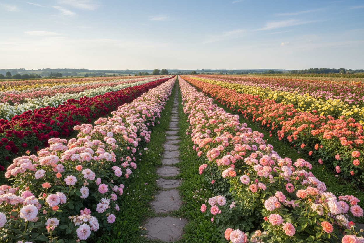 field of roses